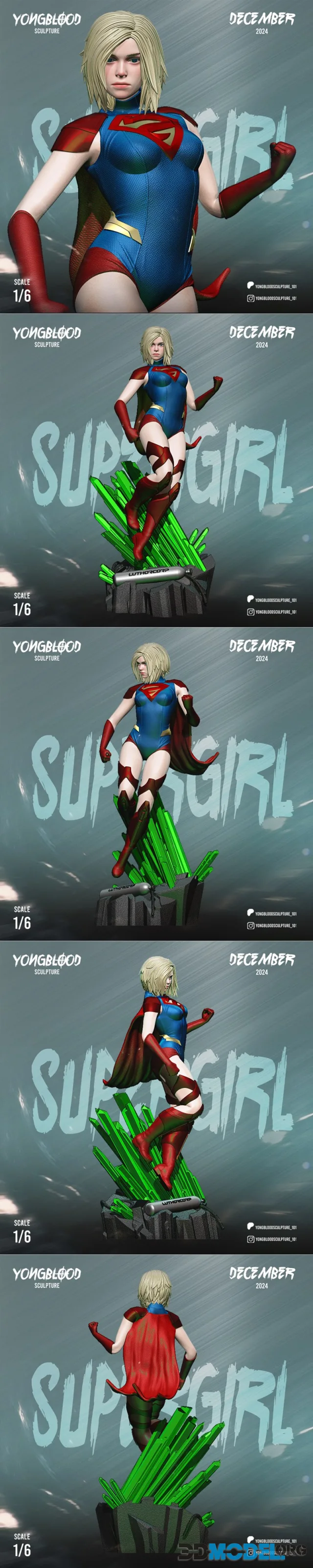 Yongblood Sculpture - Supergirl – Printable