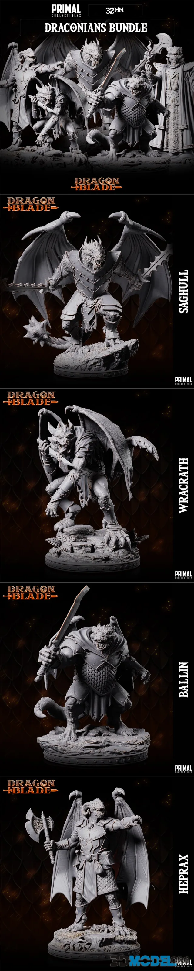 PRIMAL Collectibles - Draconians Bundle - DragonBlade – Printable