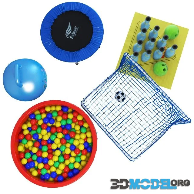 A set of children's sports equipment