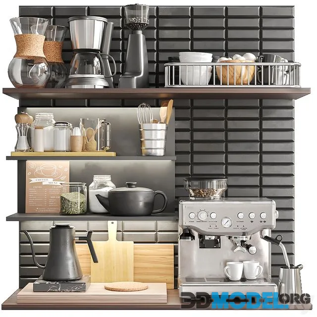 A trifle for a kitchen with a coffee machine