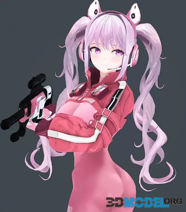 Alice – anime character Low-poly (PBR)