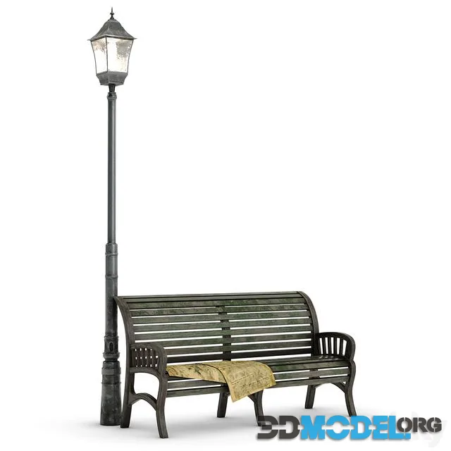 Bench. Lamp