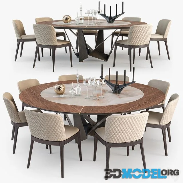 Cattelan Italia Skorpio round table Magda chair set