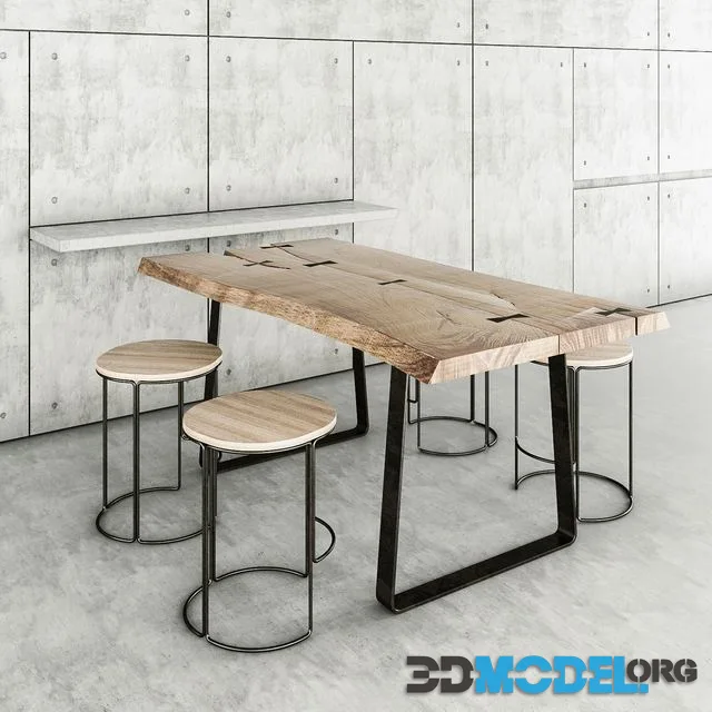 Concrete & wood