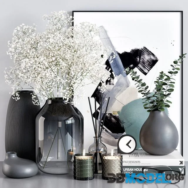 Decorative set 20 with flower in a vase