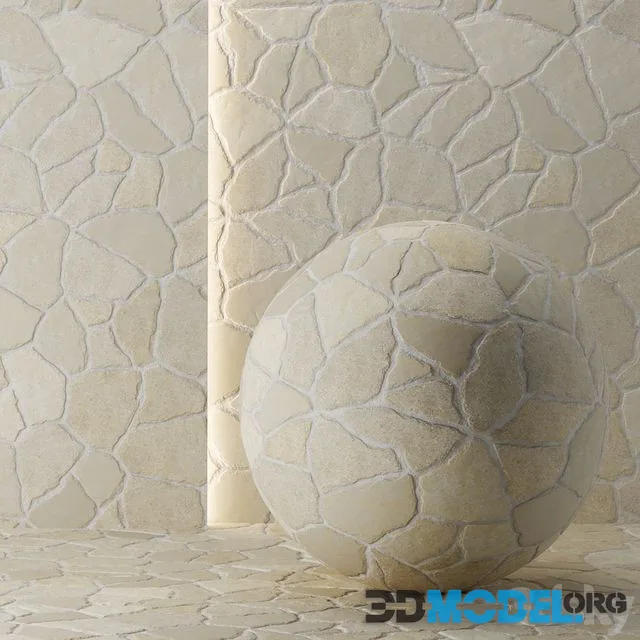 Facing masonry made of wild stone