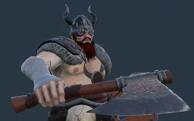 Fantasy Viking Warrior Low-poly (PBR)