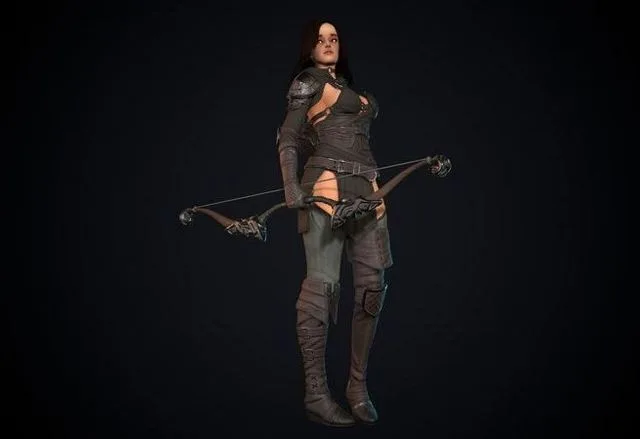 Female Archer Low-poly (PBR)