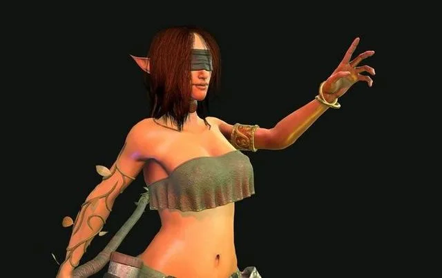 Female Elf Druid Low-poly (PBR)