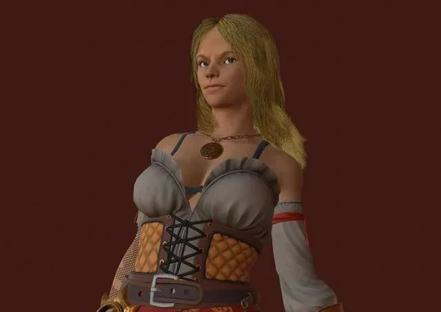 Female Pirate Low-poly (PBR)