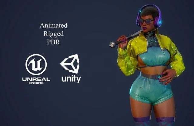 Fighting Girl 2 Low-poly (PBR)