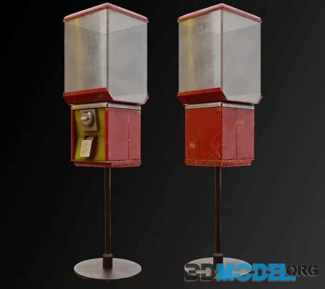 Gumball machine vending Low-poly (PBR)