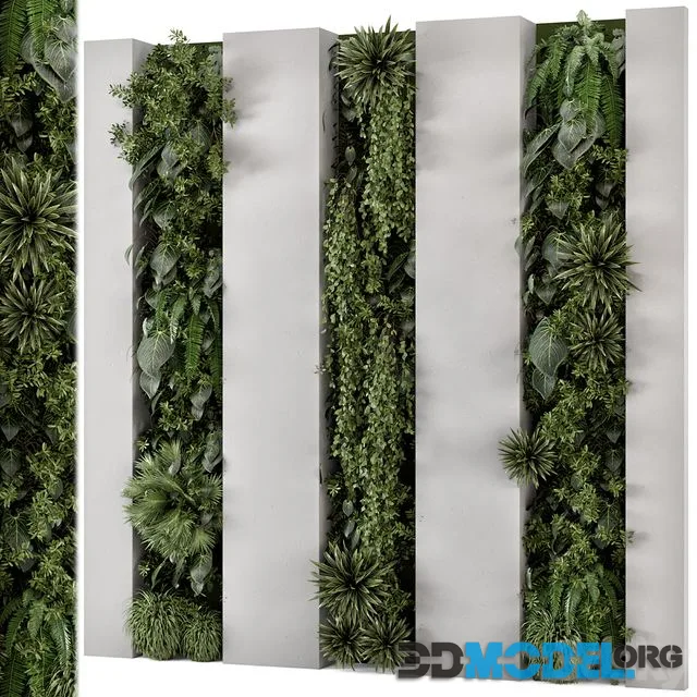 Indoor Wall Vertical Garden in Concrete Base – Set 930