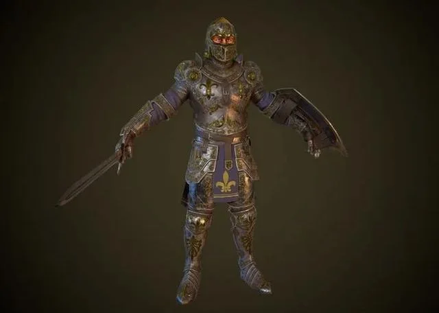 Knight in armor Low-poly (PBR)