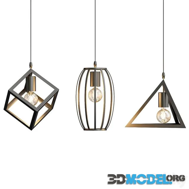 Lampe black retro pendant