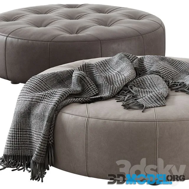 Leathercraft Vivian Round Ottoman