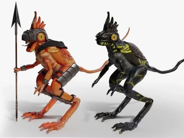 Lowpoly Lizard Warrior Low-poly (PBR)