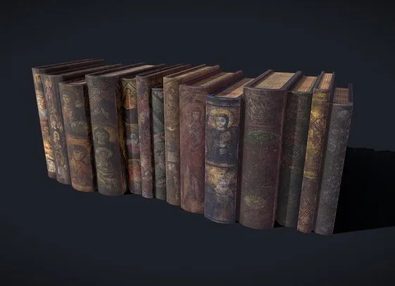 Medieval Books Row2 Design1and2 (PBR)