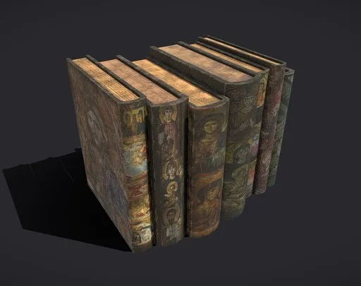 Medieval Books Row2 Design2 (PBR)