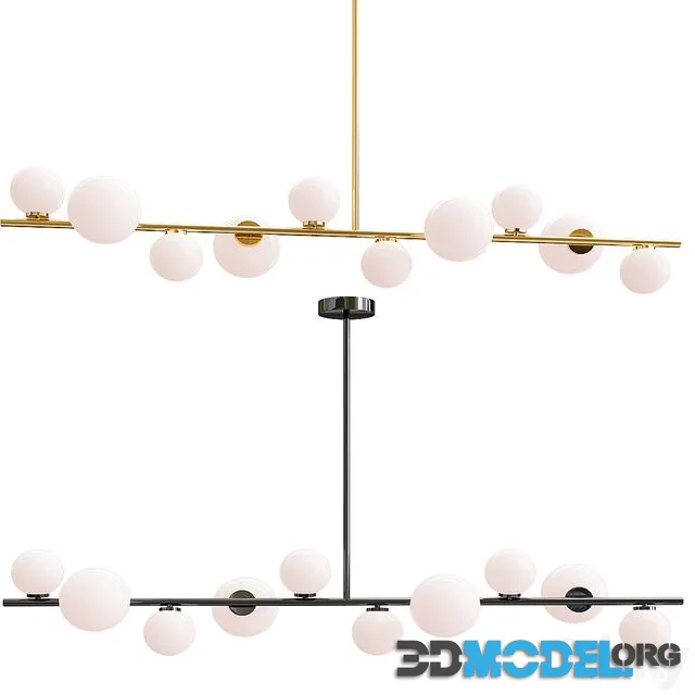 Modern Chandelier Led Gold Black Bar