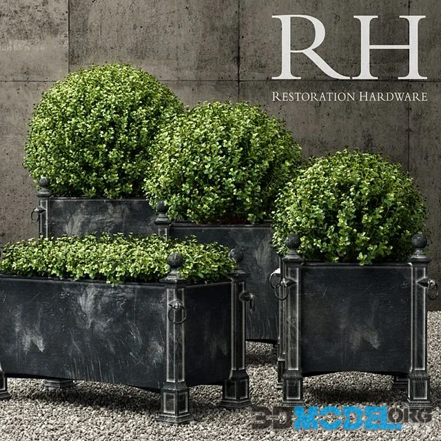 Restoration Hardware versailles weathered zinc planters