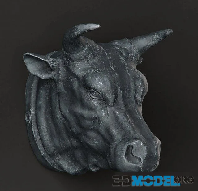 RH Circa 1900 cast metal bull's head