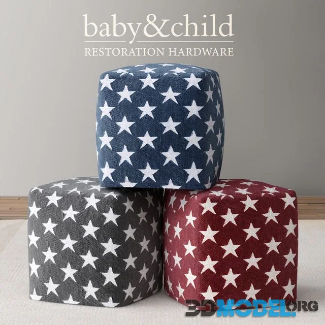 RH LIBERTY STAR POUF
