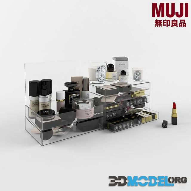 Set of cosmetics, MUJI drawers