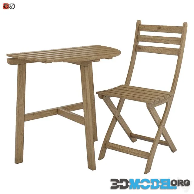 Table + chair Ikea ASKHOLMEN 02