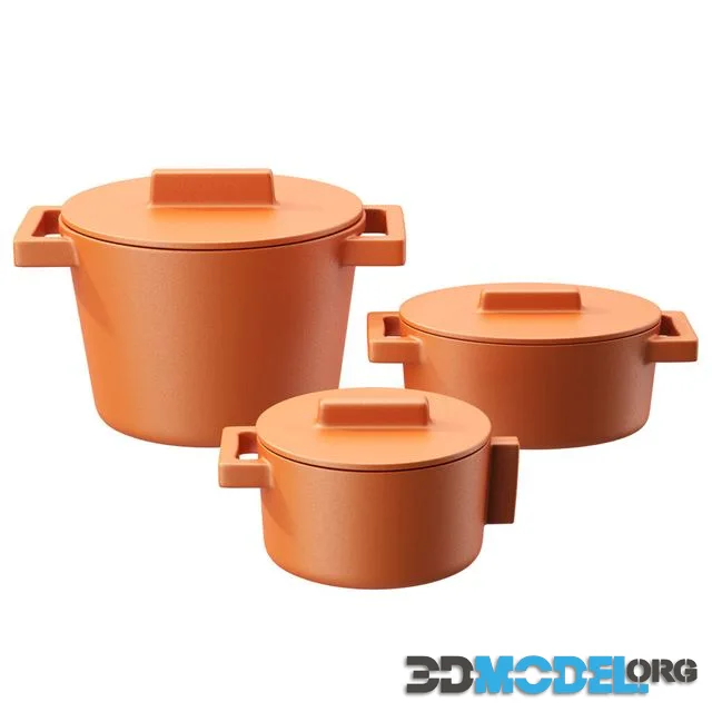Terra Cotto Cast Pot Set by Sambonet