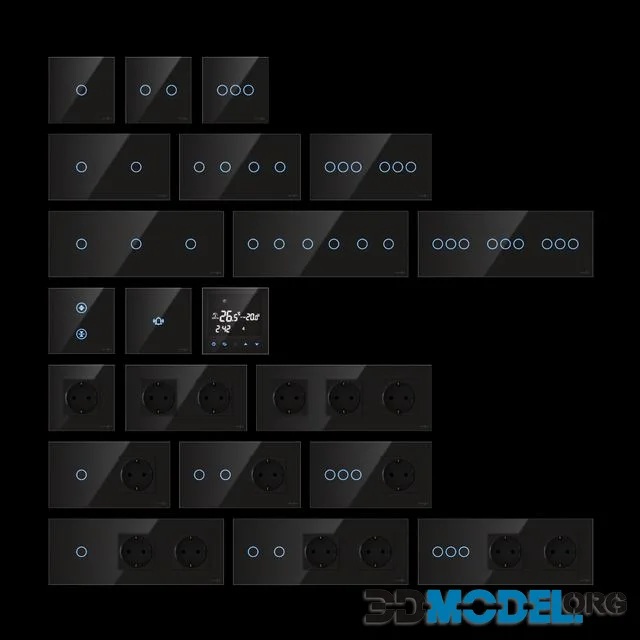 TouchMe sockets and switches - Black