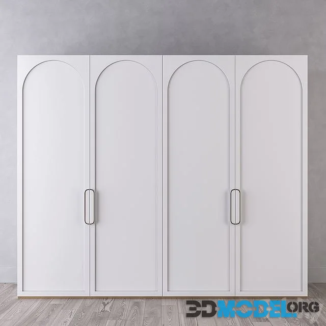 White wardrobe with arches