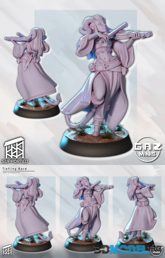 Gaz Minis - Tiefling Bard – Printable