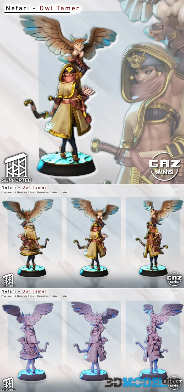Gaz Minis - Nefari owl Tamer – Printable