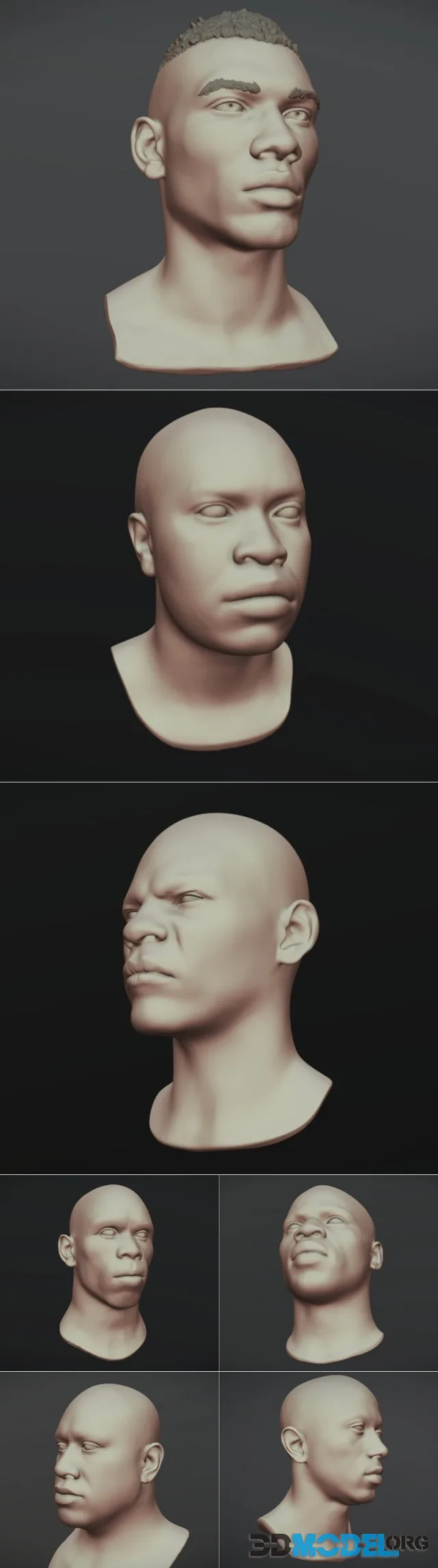 Black Man Head 1-7 – Printable