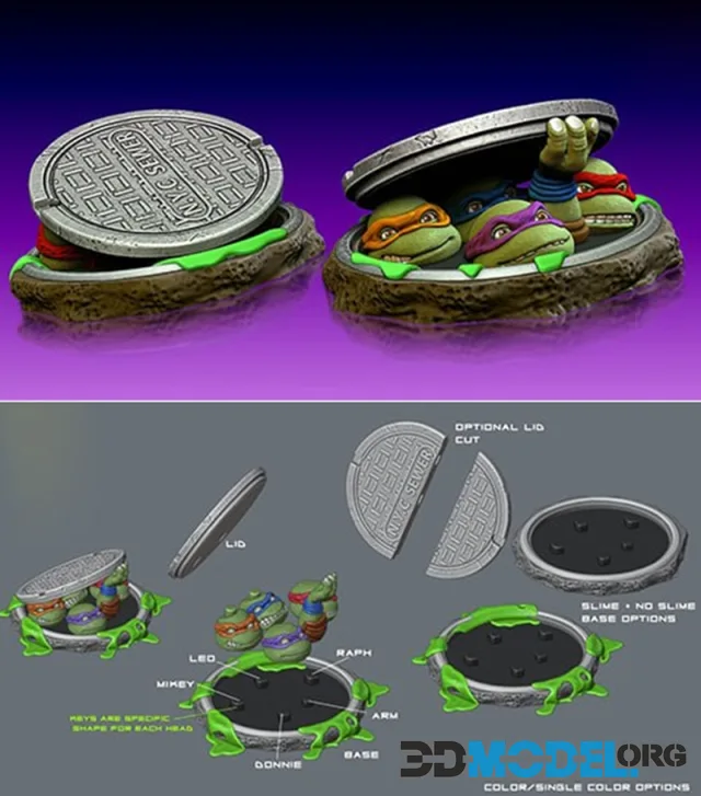Hex3D - TMNT Sewer – Printable