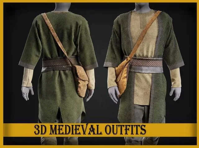 Medieval renaissance farmer peasant clothes man outfit (PBR)
