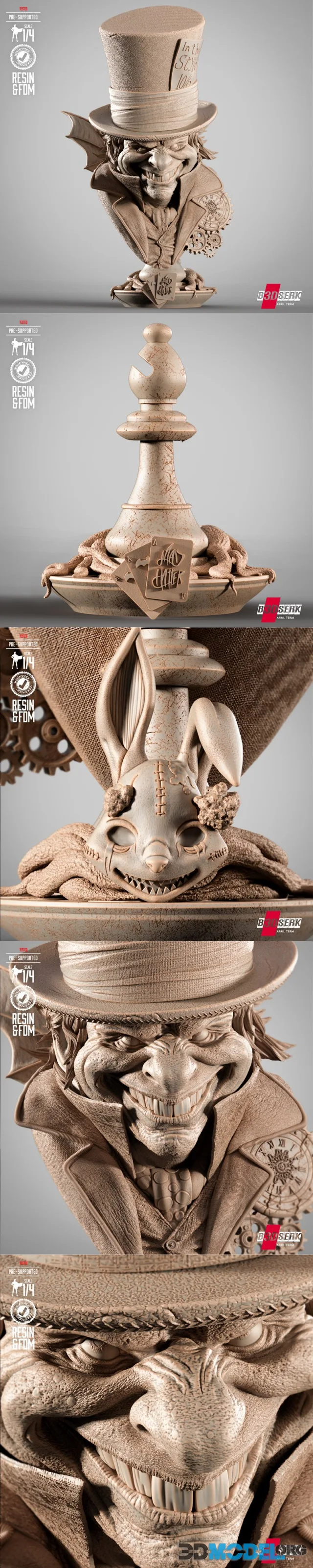 B3DSERK - Mad Hatter Portrait Bust – Printable