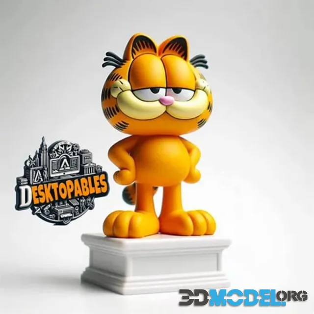 Garfield and plinth – Printable