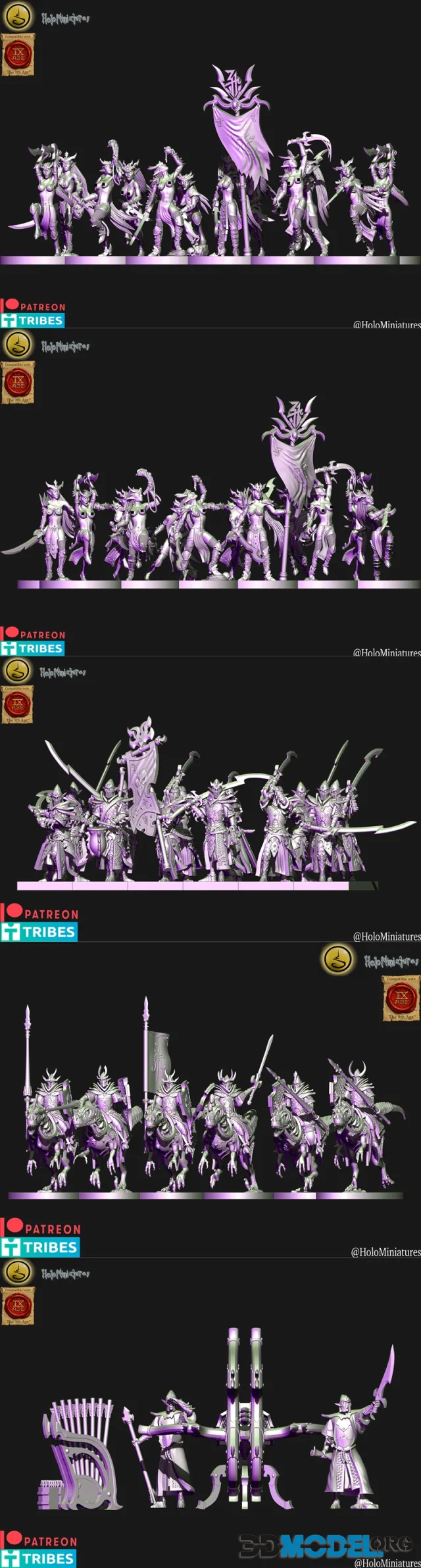 Holo Miniatures - Dark Elf - Elves – Printable