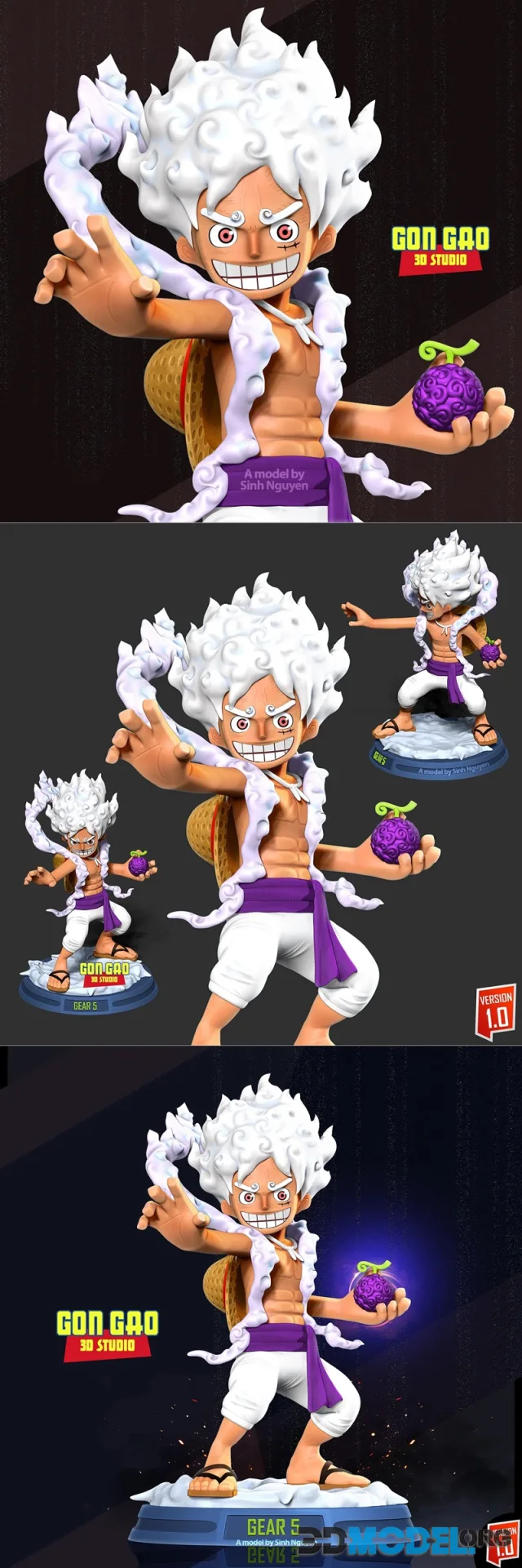 Kid Luffy Gear 5 – Printable