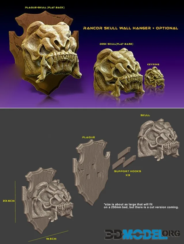 Hex3D - Rancor Skull Wall Pack – Printable
