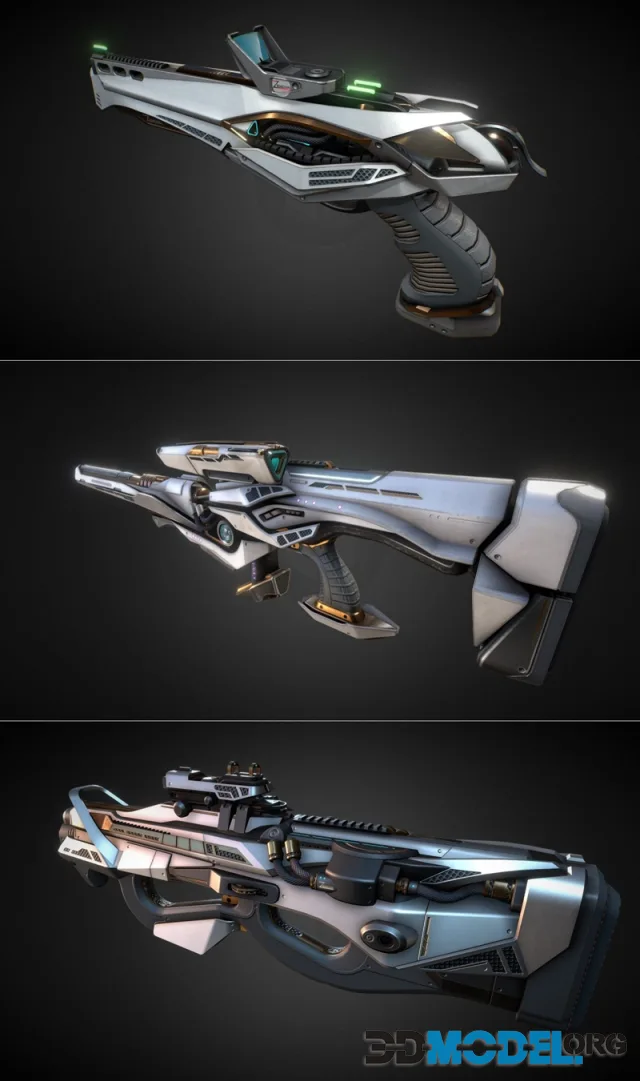Zencor - Energy Pistol and Sniper Rifle and SubmachineGun – Printable