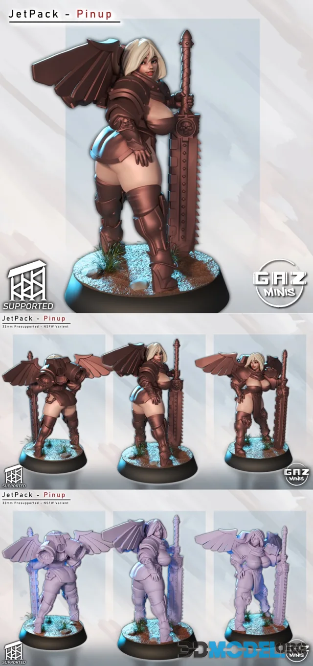 Gaz Minis - Jet Pack Pinup – Printable