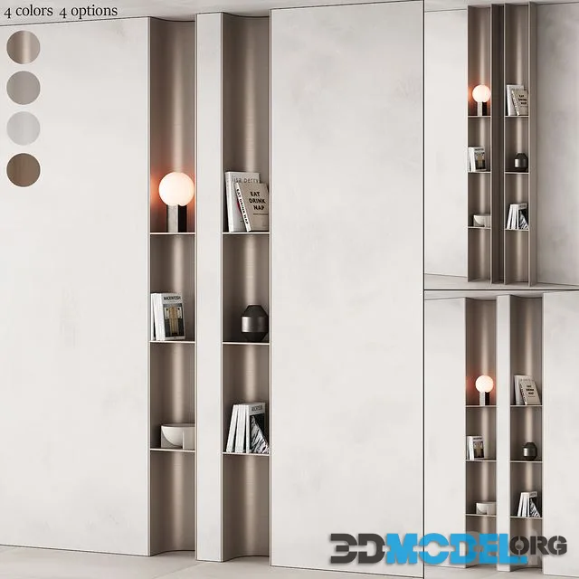 416 bookcase and rack 09 halfround semicircle arc modular shelfs 02