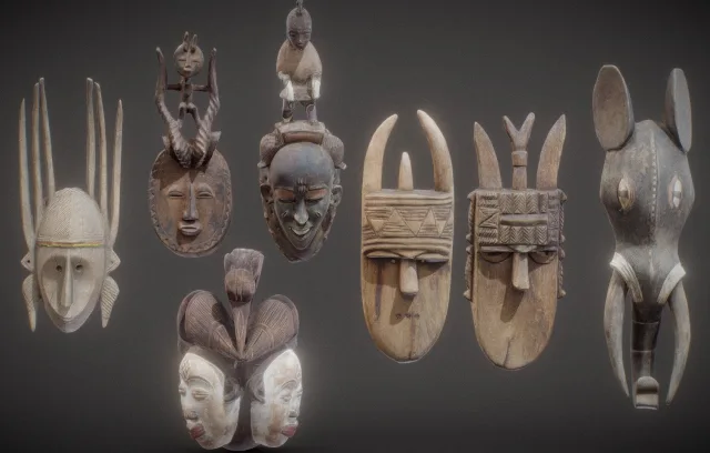 African Mask Collection (PBR)