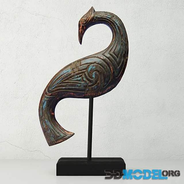 Bali Jackfruit Wood Bird On Stand