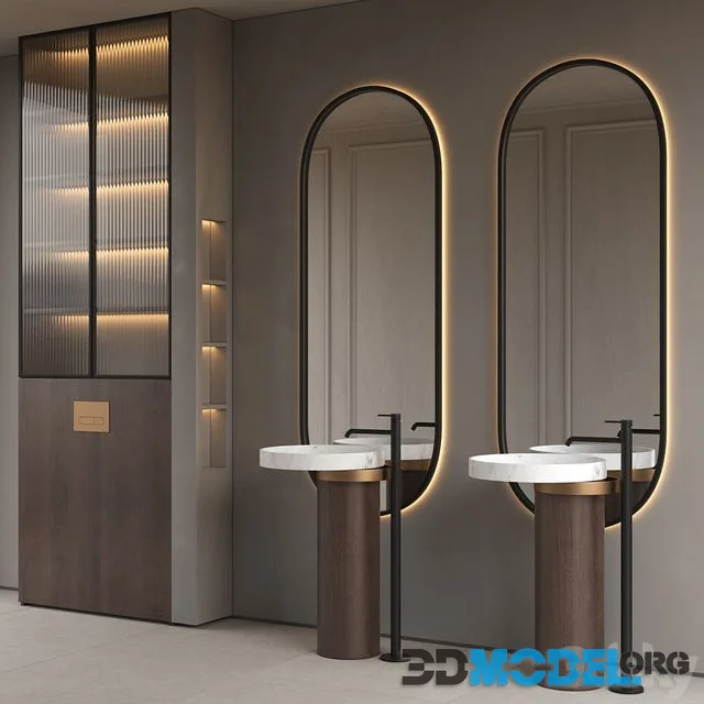 Bathroom furniture 1 - Falper Eccentrico basin & Noken Round faucet by Porcelanosa