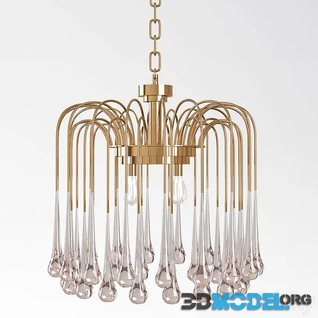 Beveled Murano Glass Teardrop Chandelier