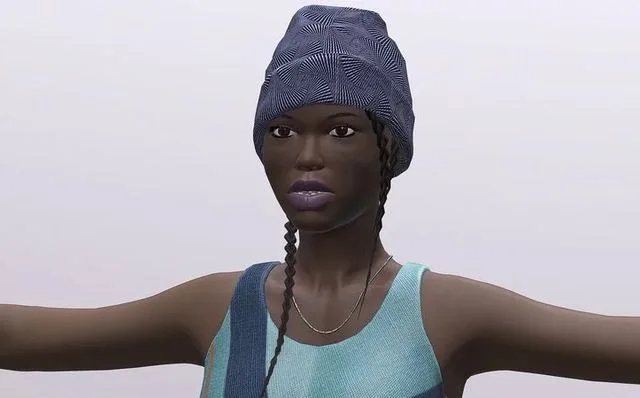 Black woman Low-poly (PBR)